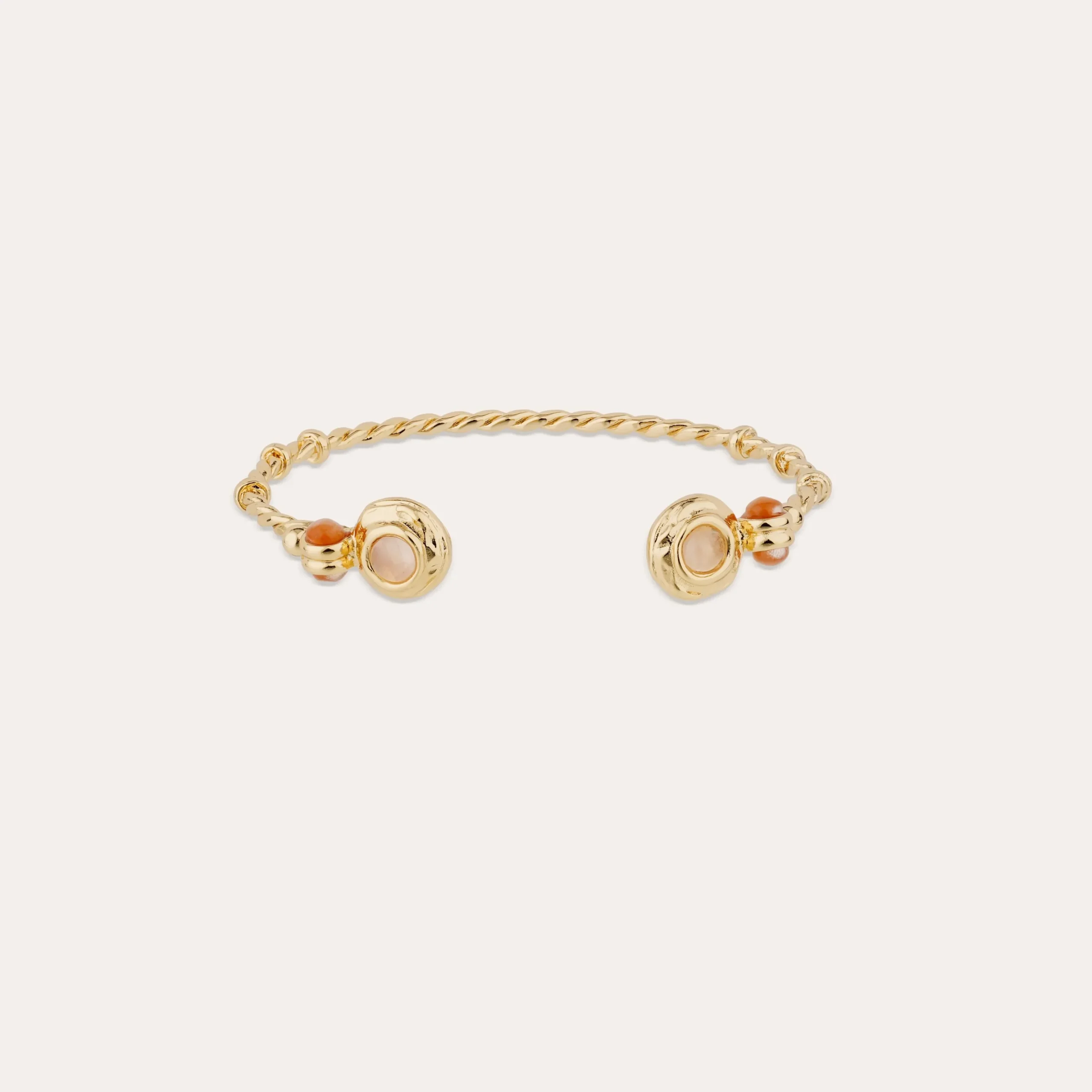 Bracelet jonc Amarante torsade mini - Quartz rose