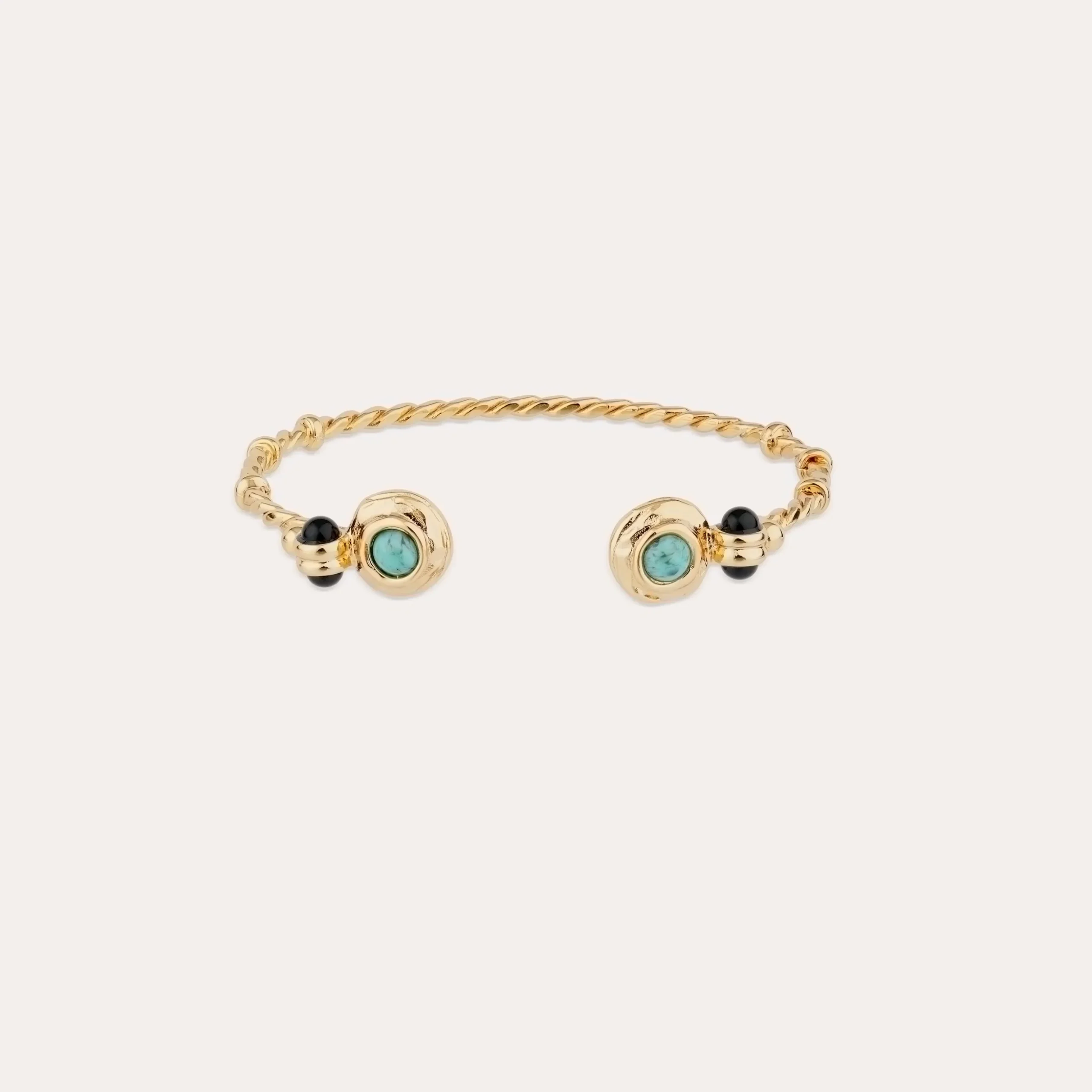 Bracelet jonc Amarante torsade mini - Turquoise
