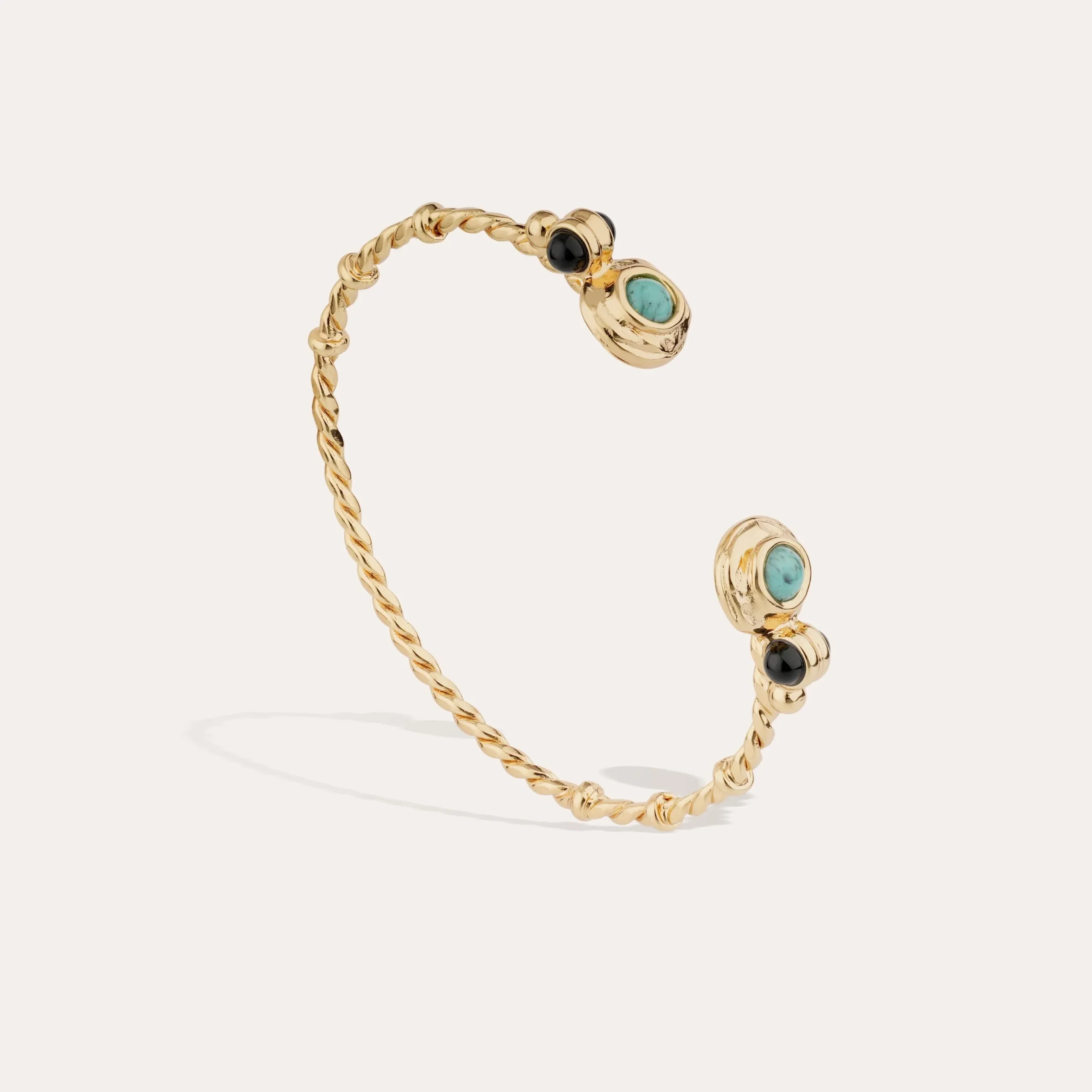 Bracelet jonc Amarante torsade mini - Turquoise