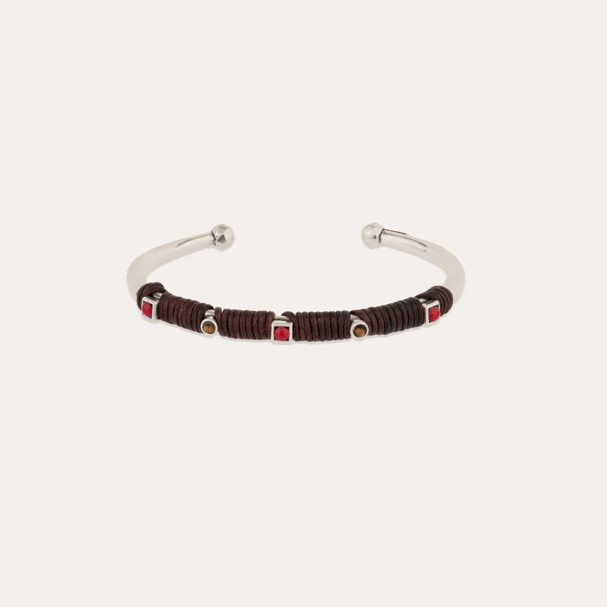 Bracelet Lino cuir - Oeil de Tigre