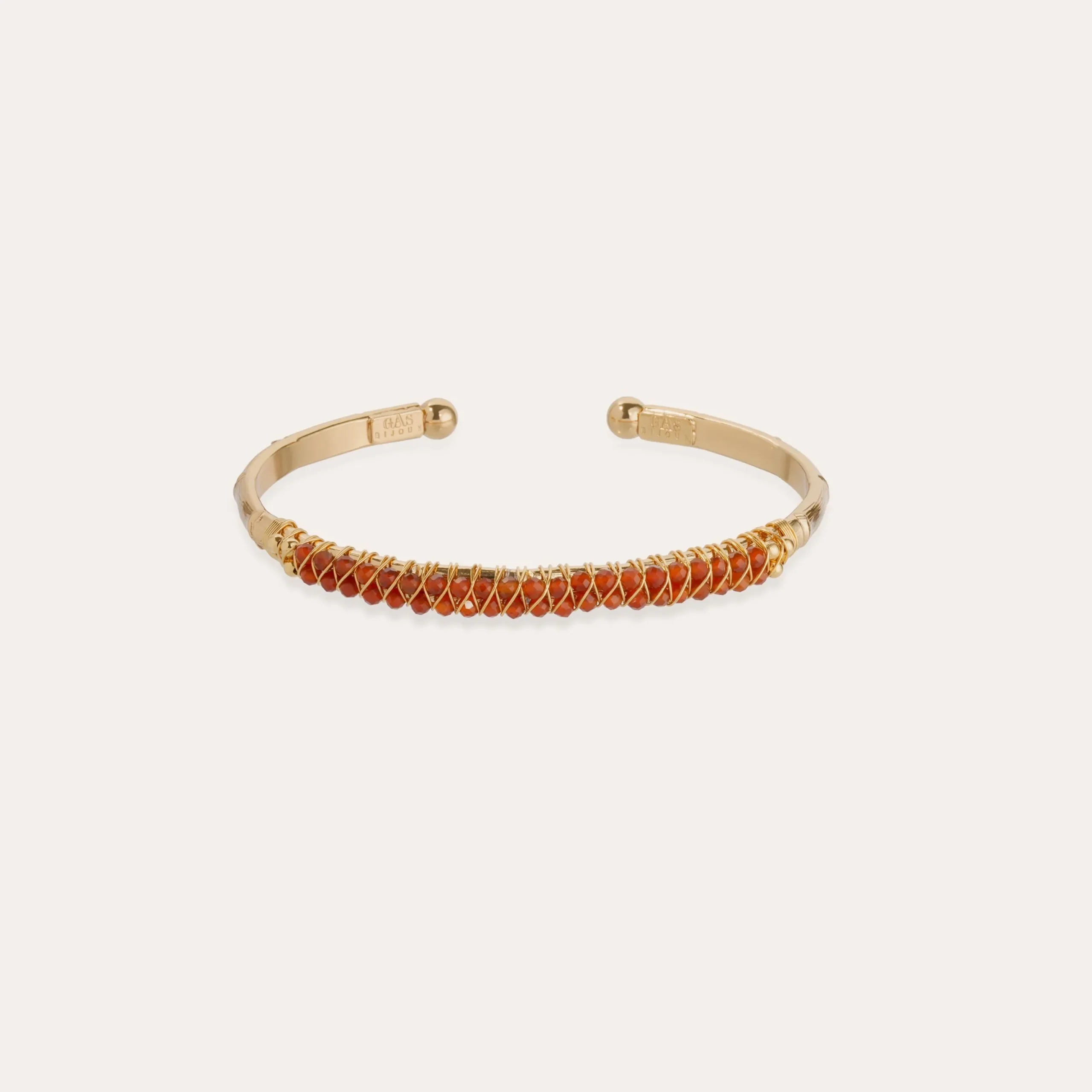 Bracelet Lyre jonc grand modèle - Cornaline