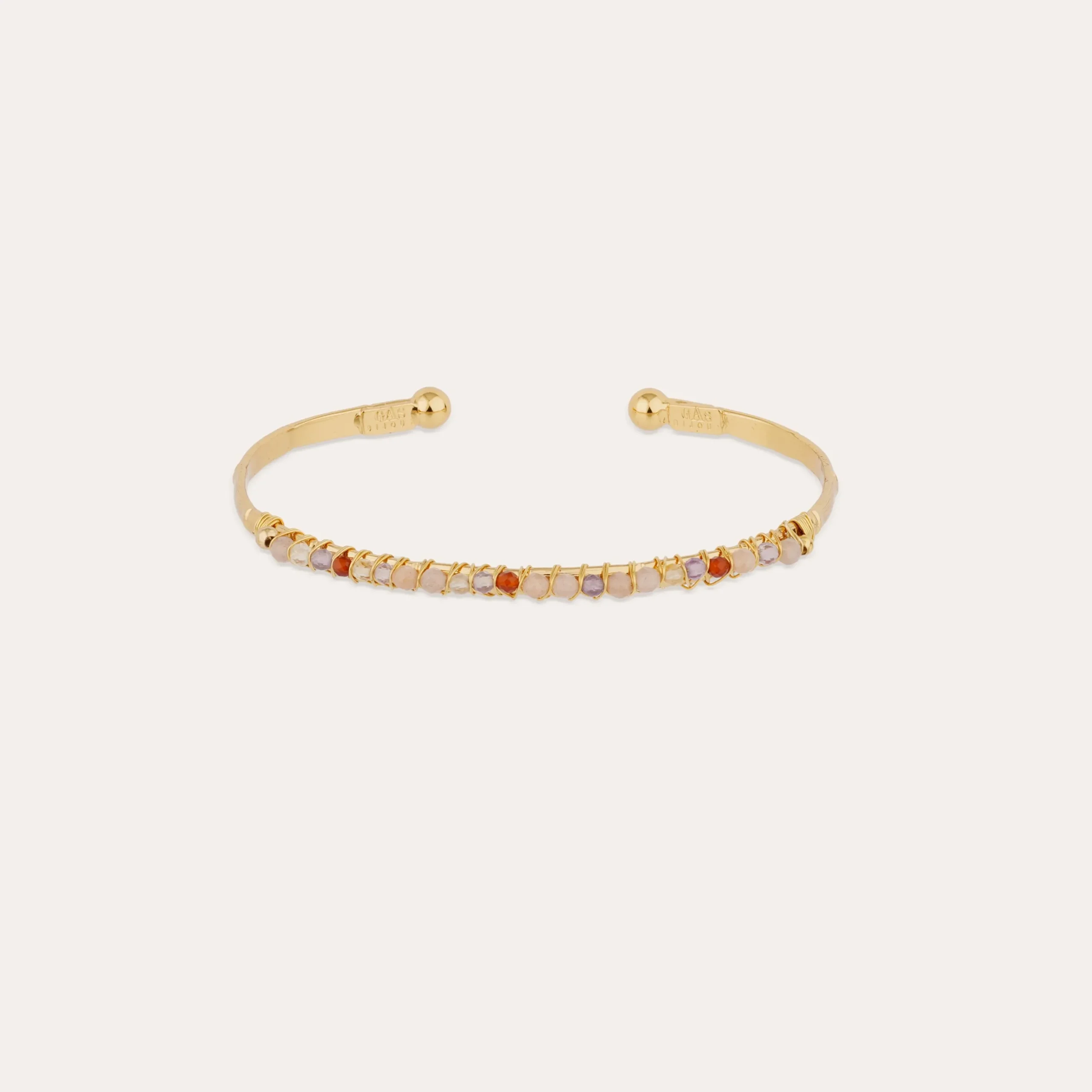 Bracelet Lyre jonc petit modèle - Améthyste & Labradorite