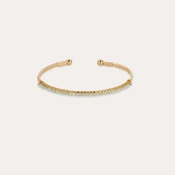 Bracelet Lyre jonc petit modèle - Calcite bleue