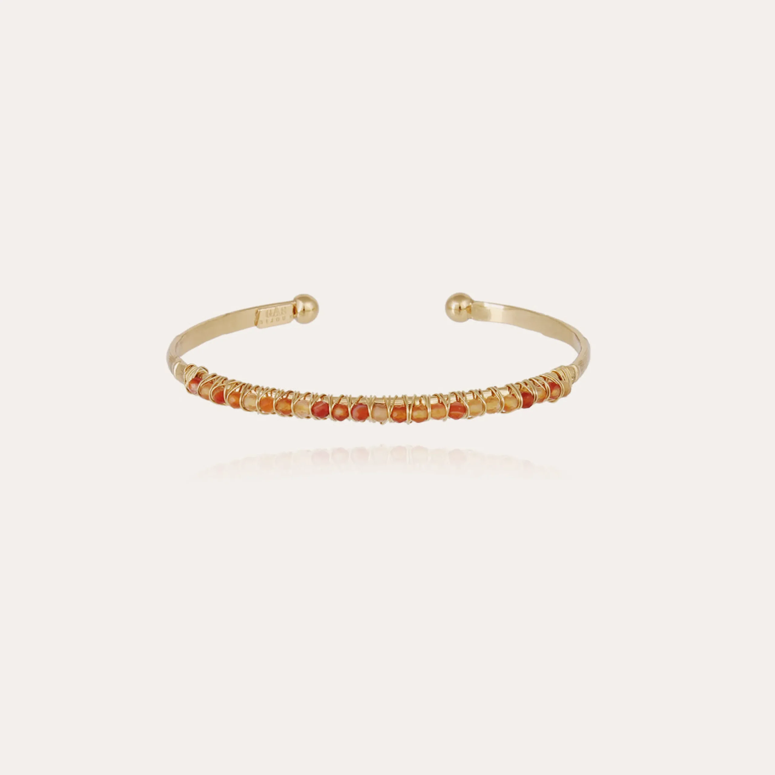 Bracelet Lyre jonc petit modèle - Cornaline