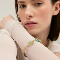 Bracelet Rainbow Square Multi petit modèle - Turquoise, Vesonite, Amazonite & Cristal