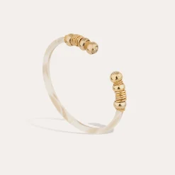 Bracelet Sari strass acétate - Ivoire