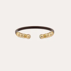 Bracelet Sari strass acétate - Marron