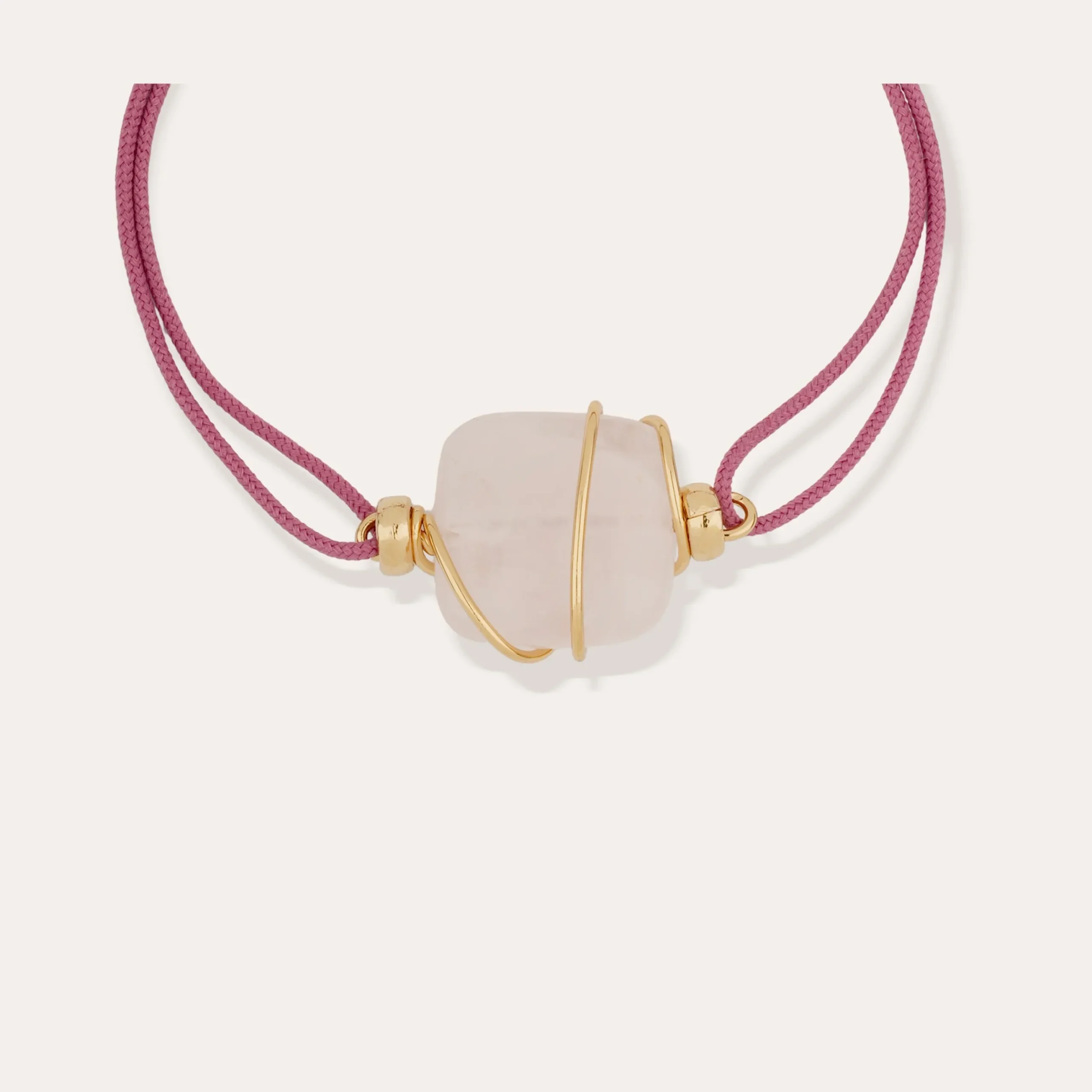 Bracelet Square mini lien - Quartz rose