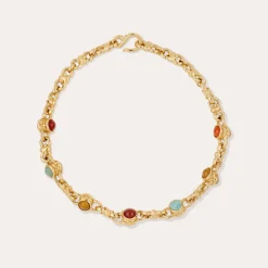 Collier Amarante cabochons multi - Cornaline & Turquoise