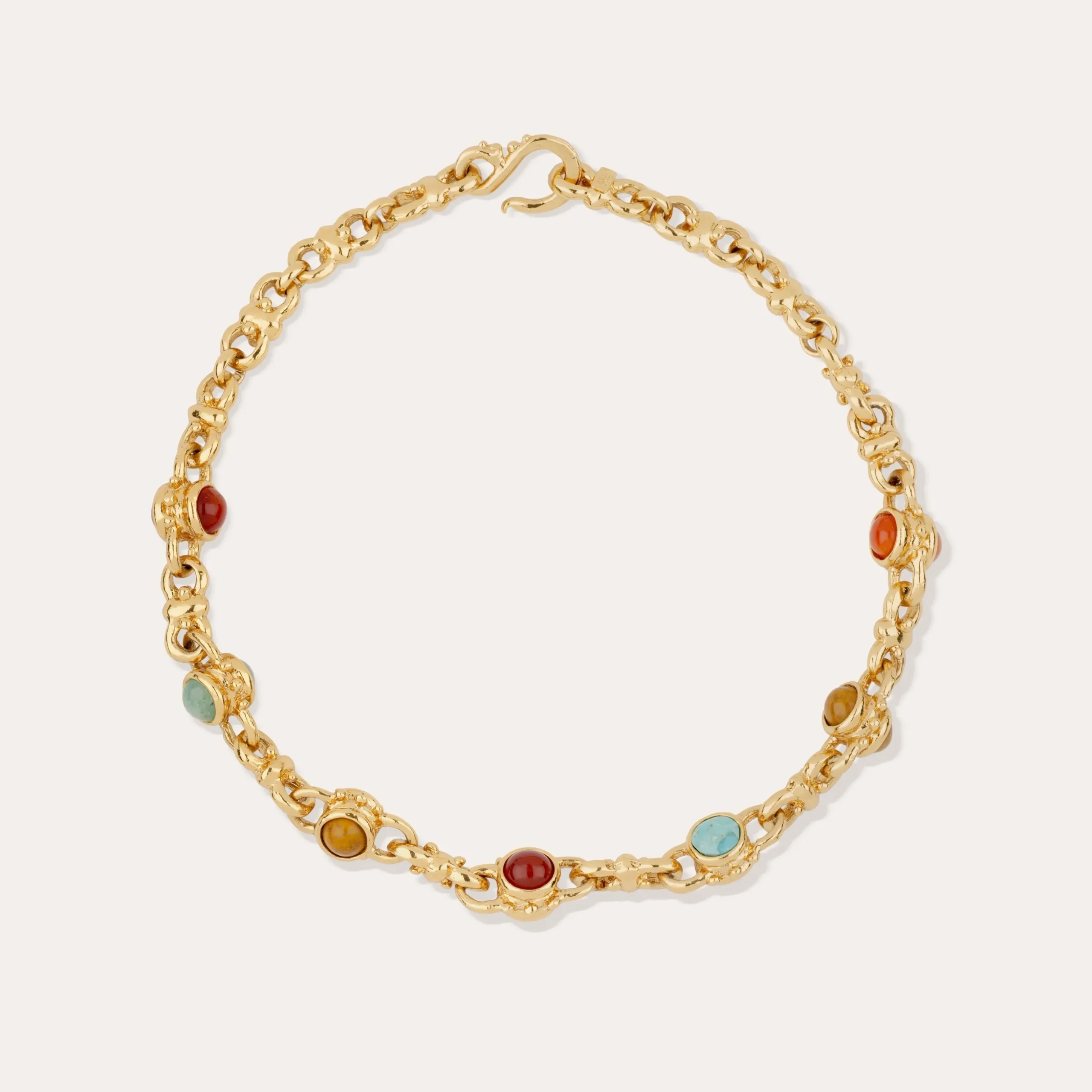 Collier Amarante cabochons multi - Cornaline & Turquoise