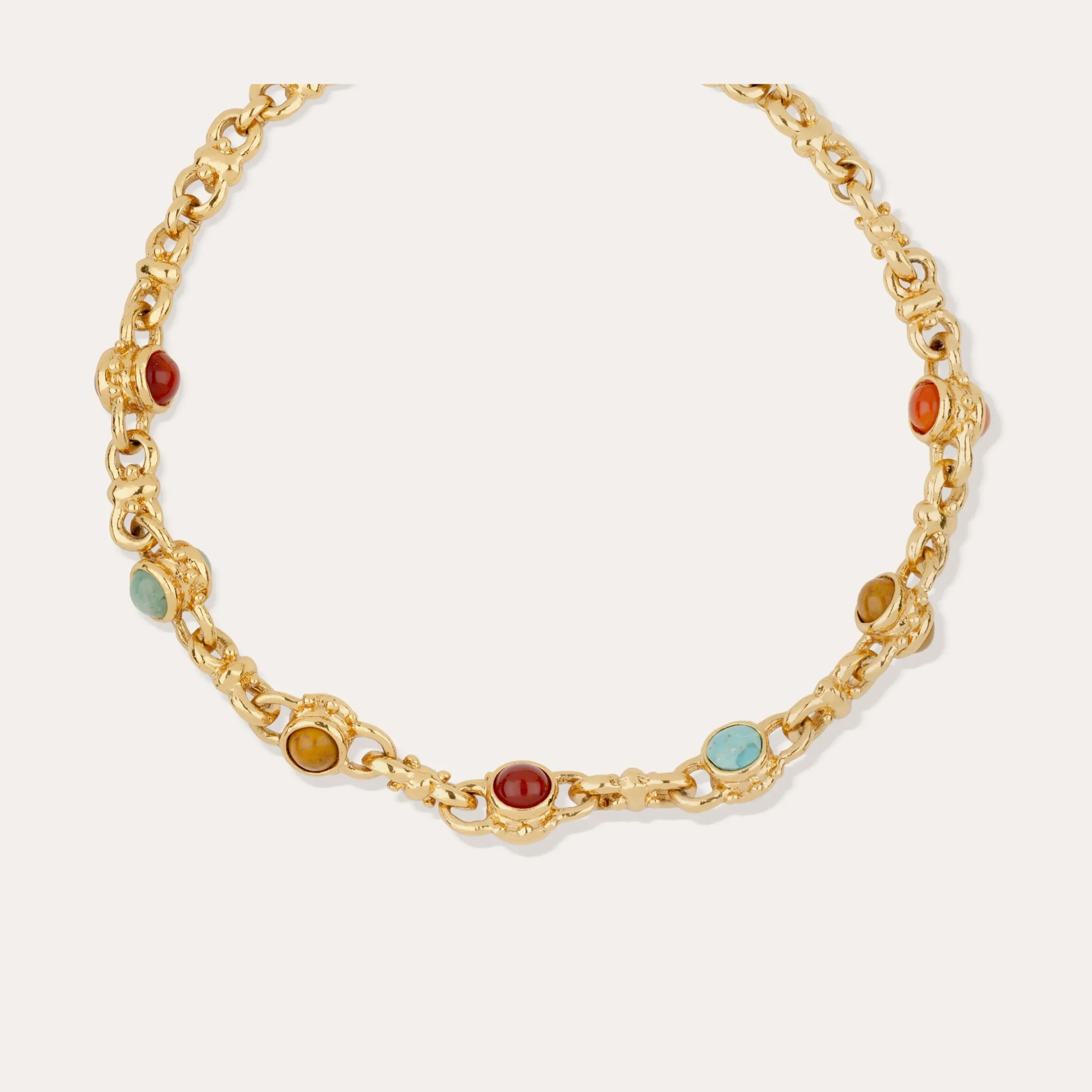Collier Amarante cabochons multi - Cornaline & Turquoise
