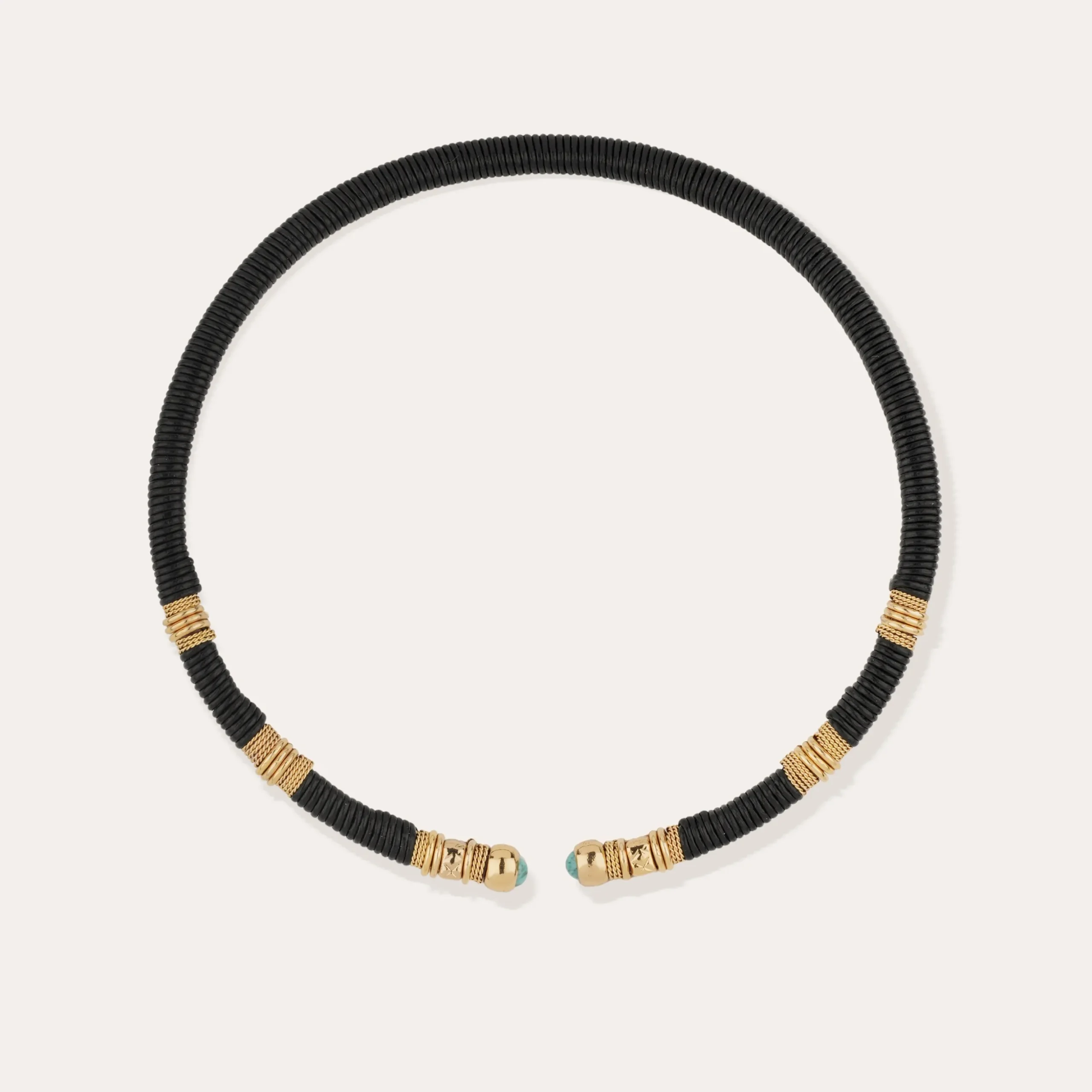 Collier Sari - Cuir & turquoise