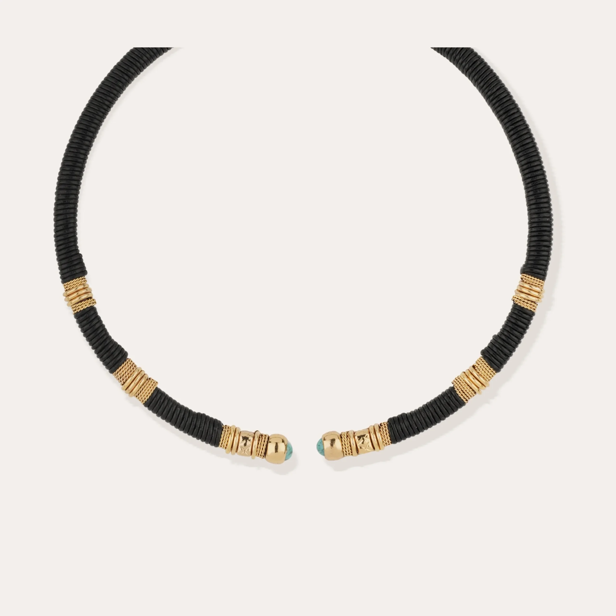 Collier Sari - Cuir & turquoise