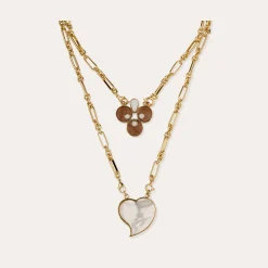 Collier Scapulaire Mirage - Bois & Nacre Blanche