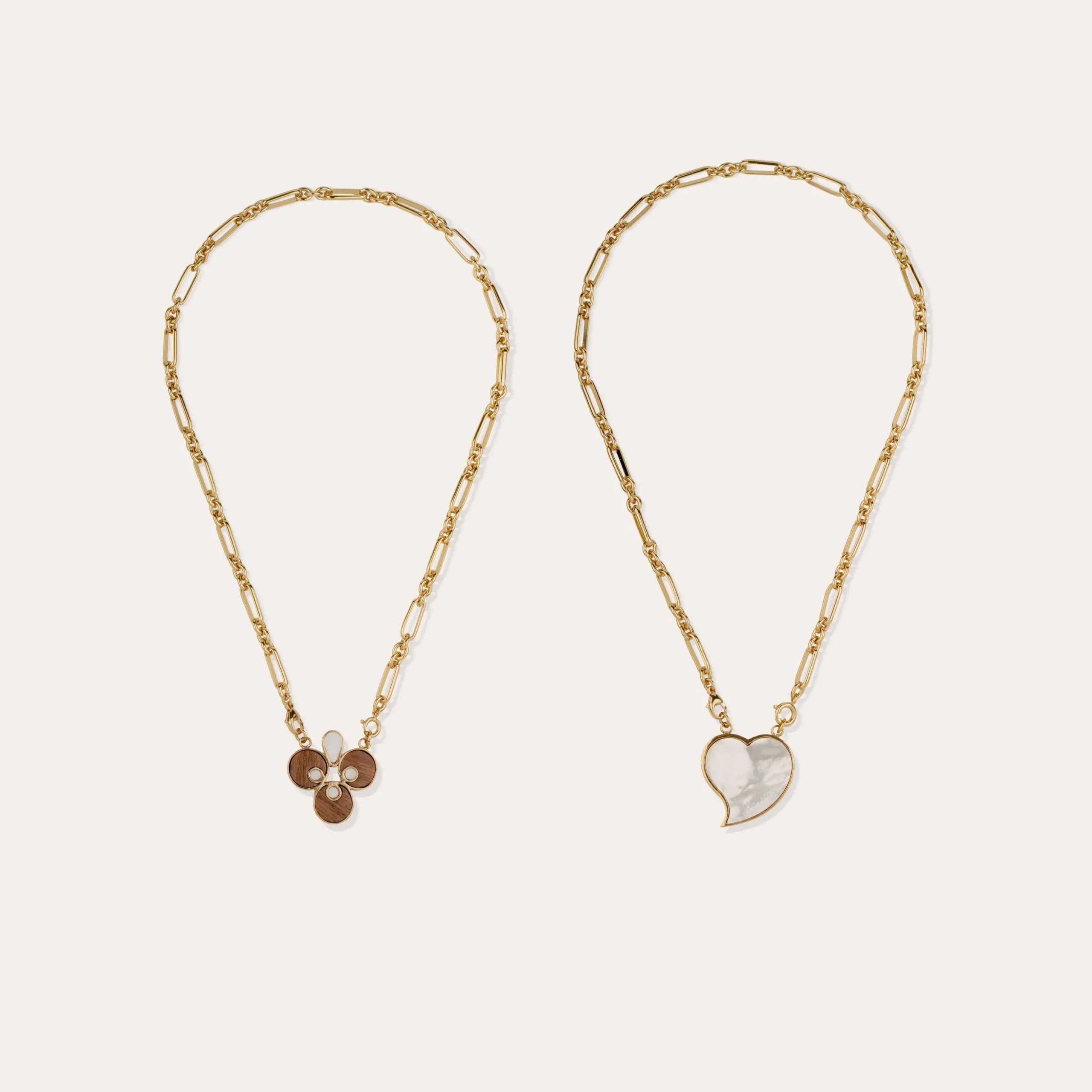 Collier Scapulaire Mirage - Bois & Nacre Blanche